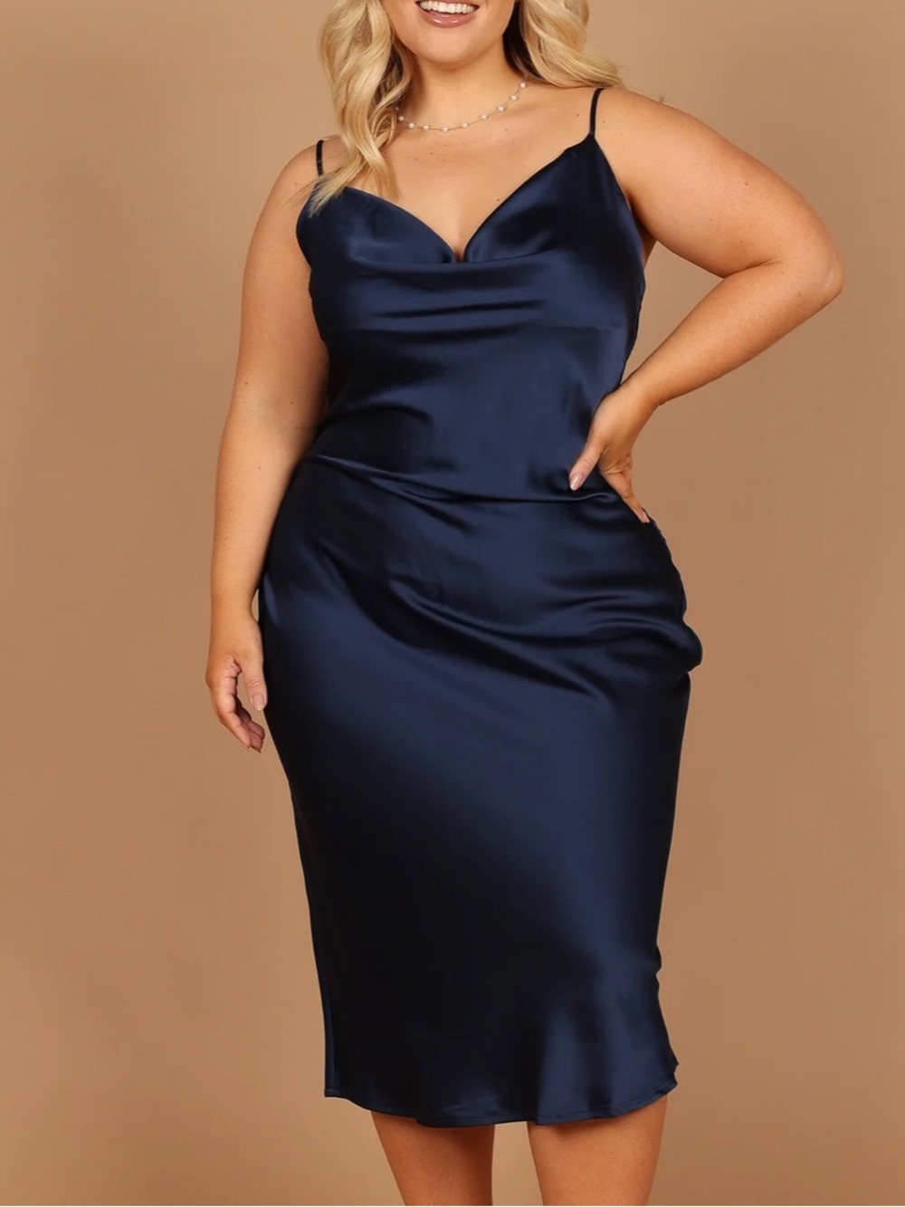 Petal & Pup NWT Persia Navy Satin Slip Dress Size 12 Fall Evening Cocktail